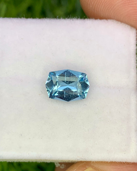 Natural Santa Maria Aquamarine 0.76 Carat 7.4x5.4 MM Fancy Shape Faceted Gemstone