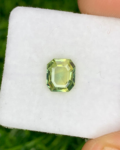 Natural Bi Color Parti Sapphire 0.94 Carat 6.4x5.5 MM Octagon Shape Faceted Gemstone