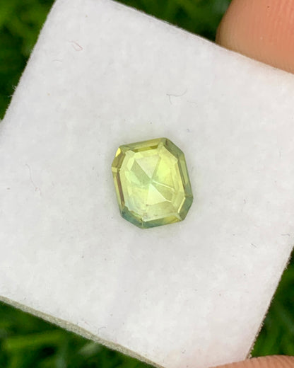 Natural Bi Color Parti Sapphire 0.94 Carat 6.4x5.5 MM Octagon Shape Faceted Gemstone