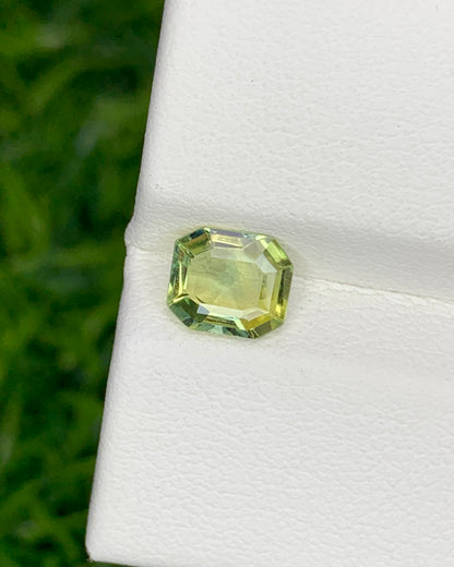 Natural Bi Color Parti Sapphire 0.94 Carat 6.4x5.5 MM Octagon Shape Faceted Gemstone