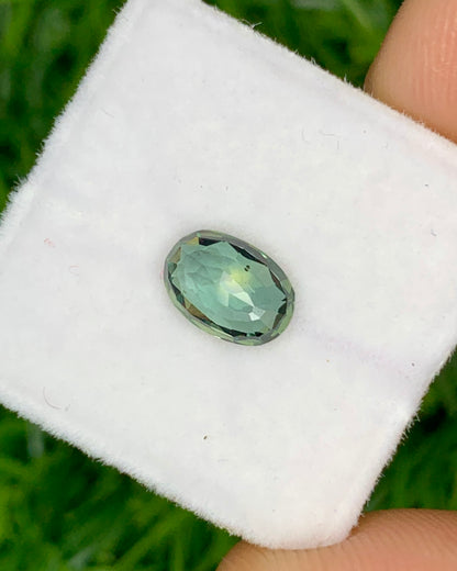 Natural Bi Color Sapphire 1.29 Carat 7.7x5.5 MM Oval Shape Faceted Gemstone