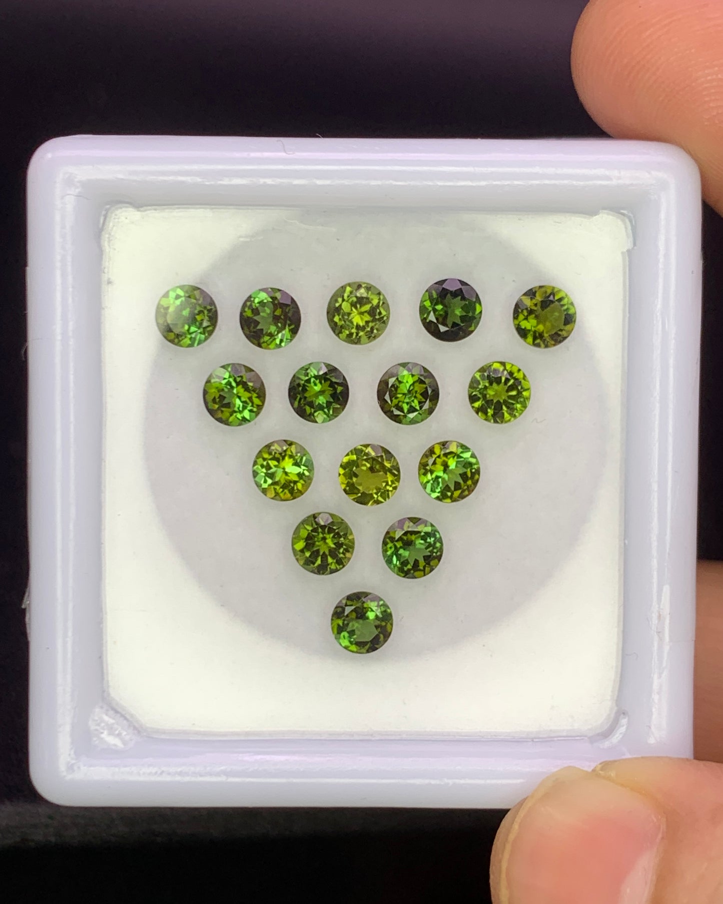 Natural Green Tourmaline Lot 4x4 MM Round Shape Faceted Gemstone Lot 