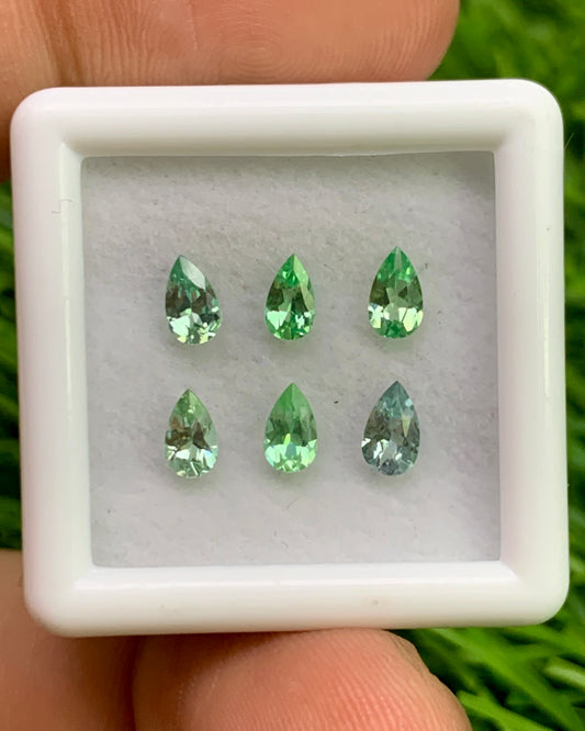 Natural Rare Kornerupine Lot 1.16 Carat 5x3 MM Pear Shape Faceted Gemstone 6 Piece Lot