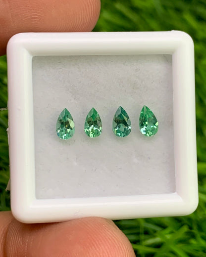 Natural Rare Kornerupine Lot 0.86 Carat 5x3 MM Pear Shape Faceted Gemstone 4 Piece Lot