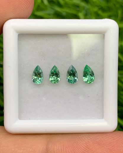 Natural Rare Kornerupine Lot 0.86 Carat 5x3 MM Pear Shape Faceted Gemstone 4 Piece Lot