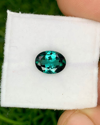 Natural Indicolite Tourmaline 1.27 Carat 8x6 MM Oval Shape Faceted Gemstone