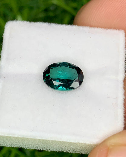 Natural Indicolite Tourmaline 1.27 Carat 8x6 MM Oval Shape Faceted Gemstone