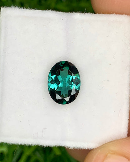 Natural Indicolite Tourmaline 1.27 Carat 8x6 MM Oval Shape Faceted Gemstone