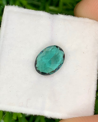 Natural Indicolite Tourmaline 1.27 Carat 8x6 MM Oval Shape Faceted Gemstone