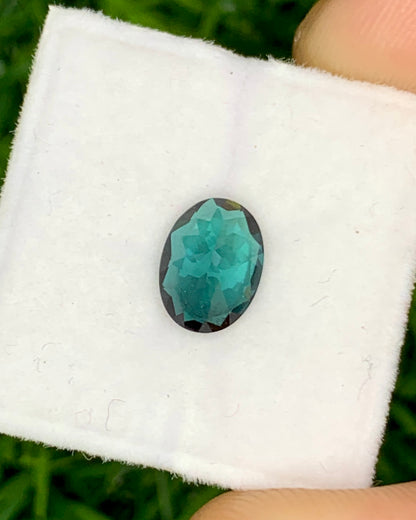 Natural Indicolite Tourmaline 1.09 Carat 8x6 MM Oval Shape Faceted Gemstone