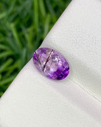 Natural Super Seven 1.01 Carat 8.3x5.5 MM Oval Shape Faceted Gemstone with 7 Crystals Healing Stone Seven Chakra Melody Stone