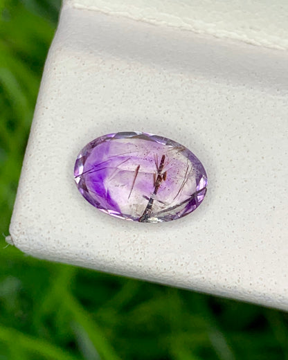 Natural Super Seven 1.01 Carat 8.3x5.5 MM Oval Shape Faceted Gemstone with 7 Crystals Healing Stone Seven Chakra Melody Stone