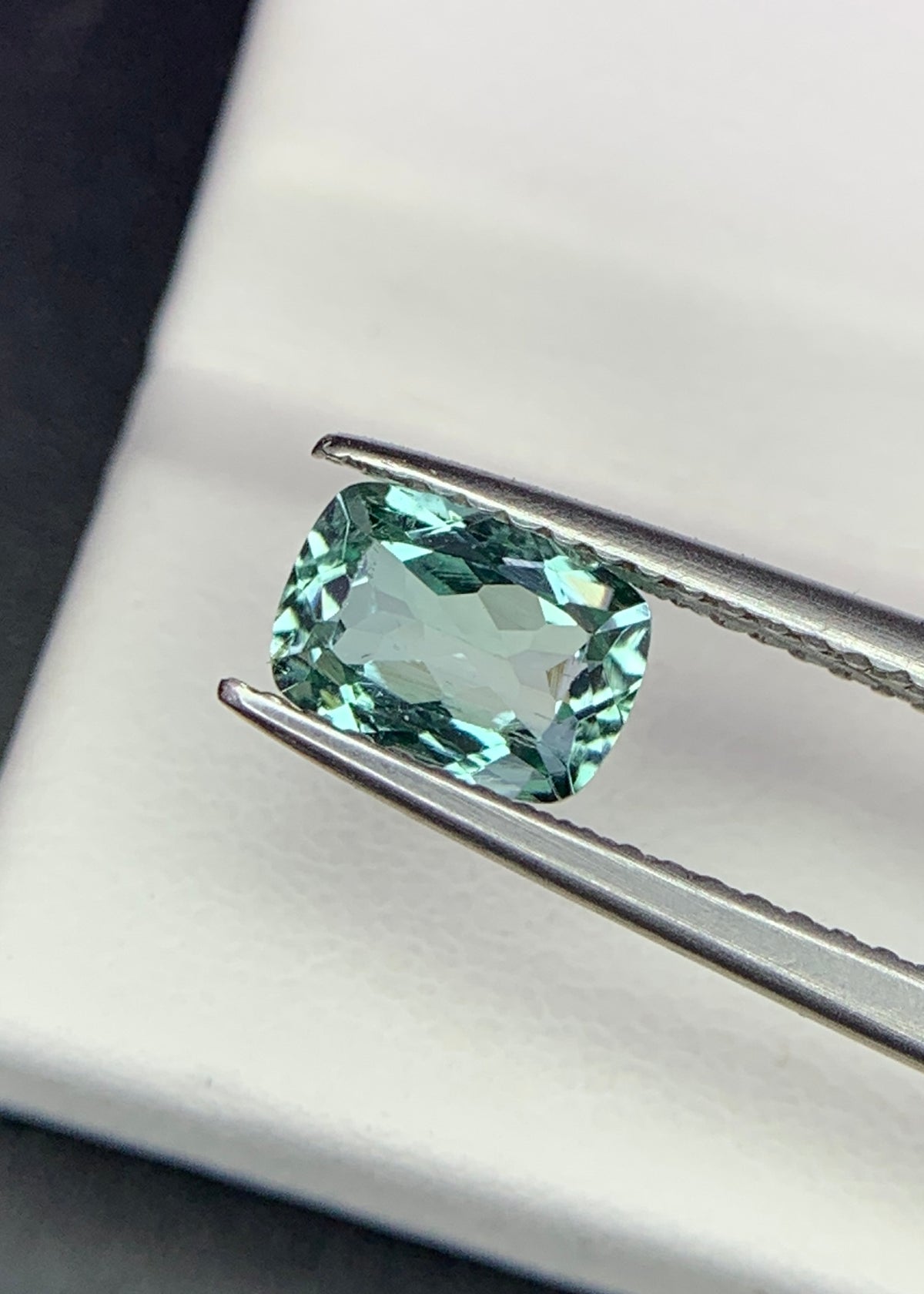 Natural Indicolite Tourmaline 1.00 Carat 7x5 MM Cushion Shape Faceted Gemstone