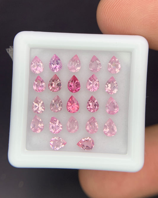 Natural Pink Spinel Lot 2.93 Carat 4x3 MM Pear Shape Faceted Gemstone 22 Piece Lot 