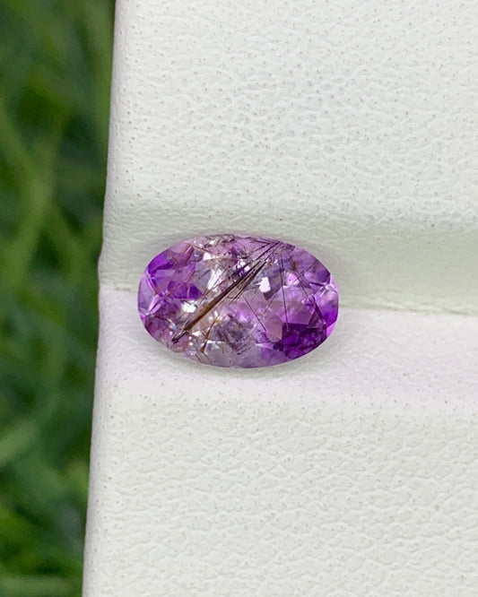 Natural Super Seven 1.05 Carat 8.5x5.7 MM Oval Shape Faceted Gemstone with 7 Crystals Healing Stone Seven Chakra Melody Stone