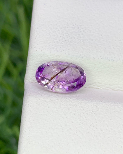 Natural Super Seven 1.05 Carat 8.5x5.7 MM Oval Shape Faceted Gemstone with 7 Crystals Healing Stone Seven Chakra Melody Stone