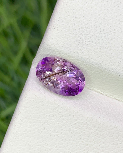 Natural Super Seven 1.05 Carat 8.5x5.7 MM Oval Shape Faceted Gemstone with 7 Crystals Healing Stone Seven Chakra Melody Stone