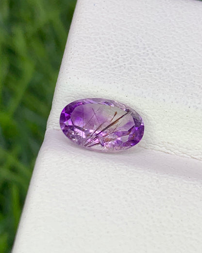 Natural Super Seven 1.05 Carat 8.5x5.7 MM Oval Shape Faceted Gemstone with 7 Crystals Healing Stone Seven Chakra Melody Stone