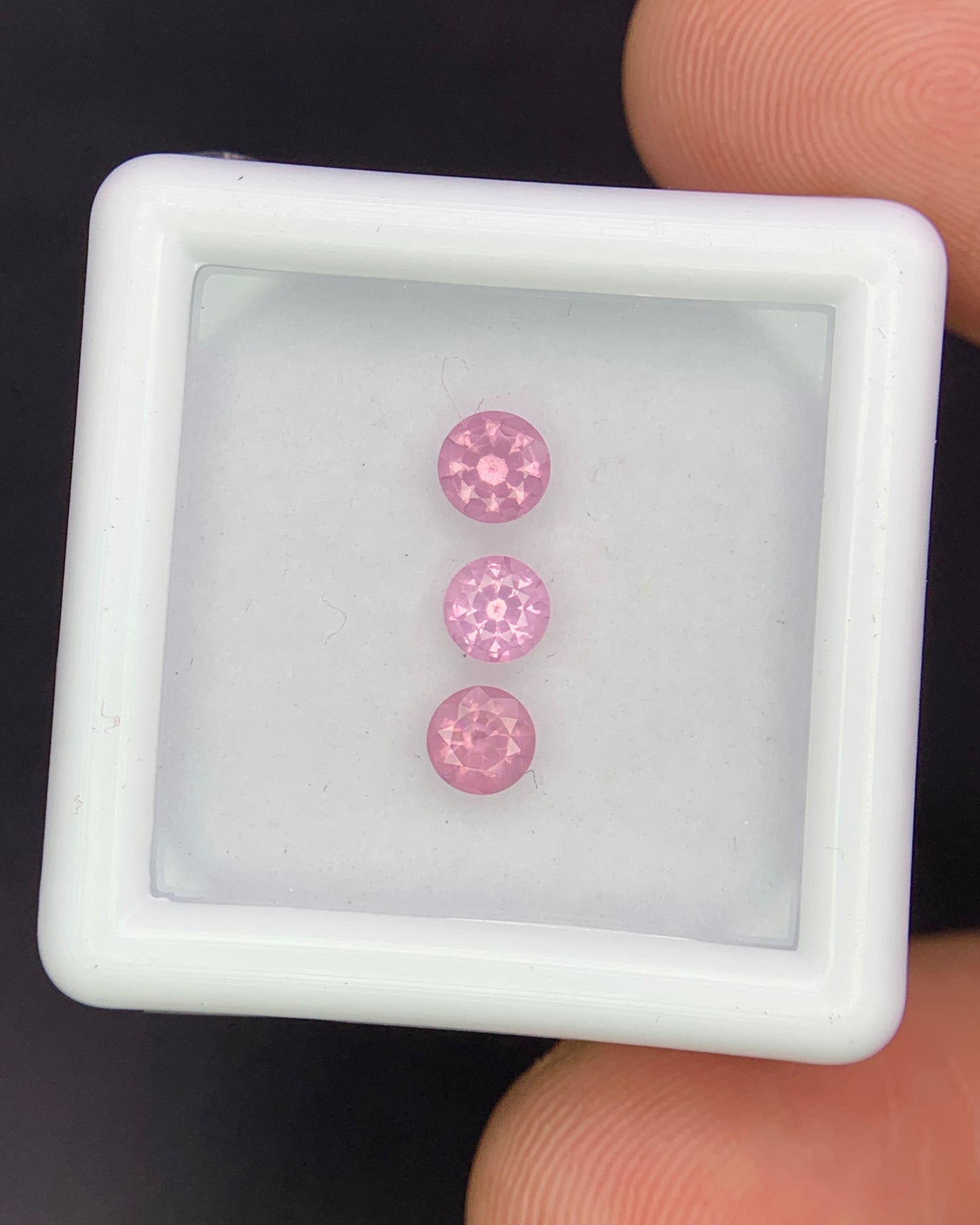 Natural Pink Spinel Lot 0.77 Carat 4x4 MM (Approx) Round Shape Faceted Gemstone 3 Piece Lot 