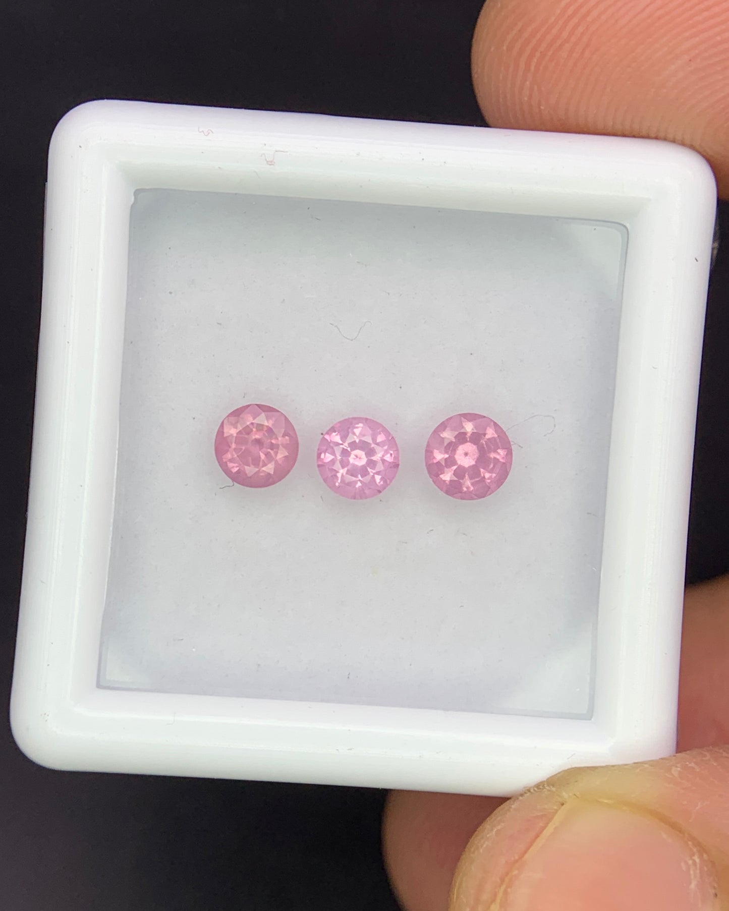 Natural Pink Spinel Lot 0.77 Carat 4x4 MM (Approx) Round Shape Faceted Gemstone 3 Piece Lot 
