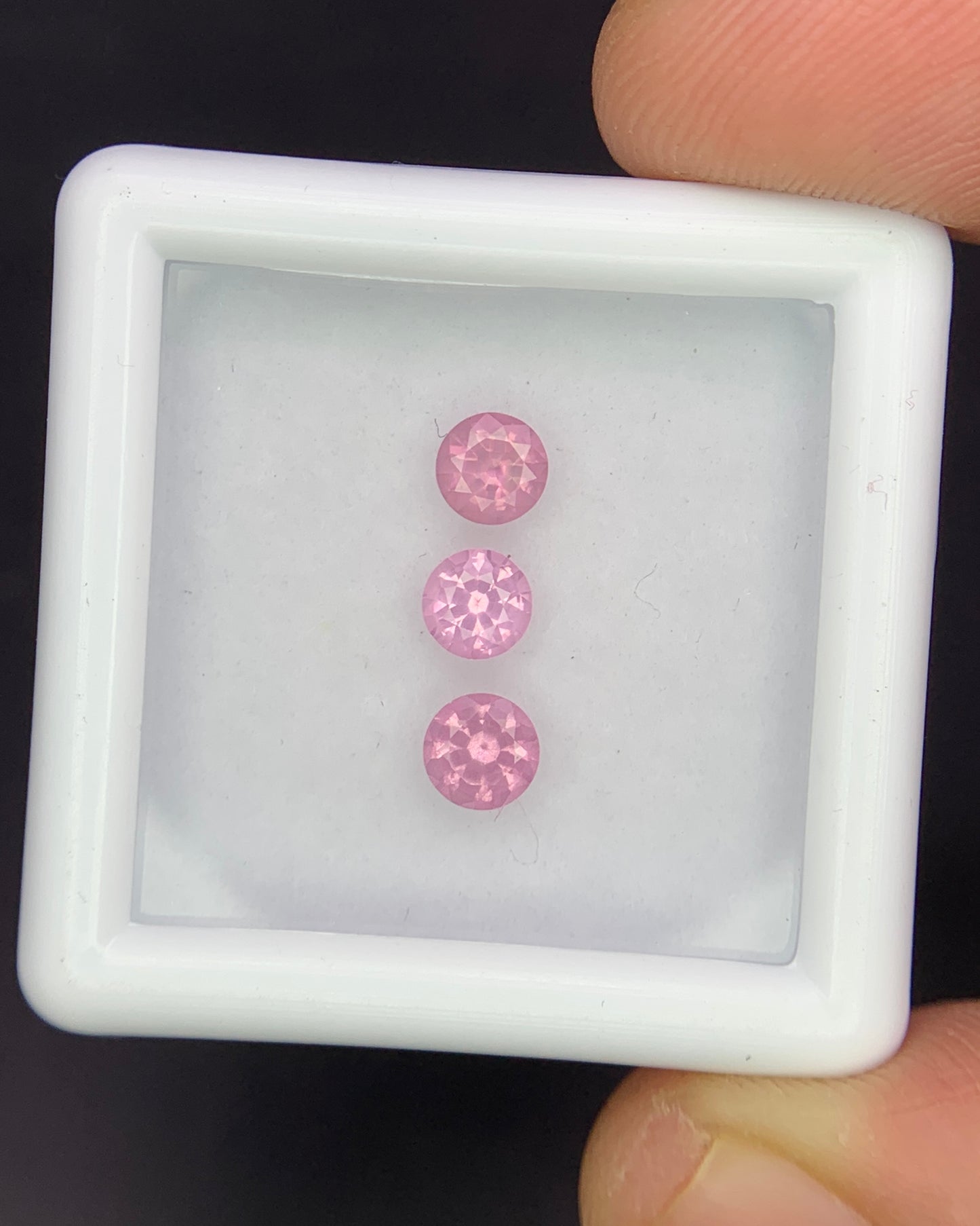 Natural Pink Spinel Lot 0.77 Carat 4x4 MM (Approx) Round Shape Faceted Gemstone 3 Piece Lot 