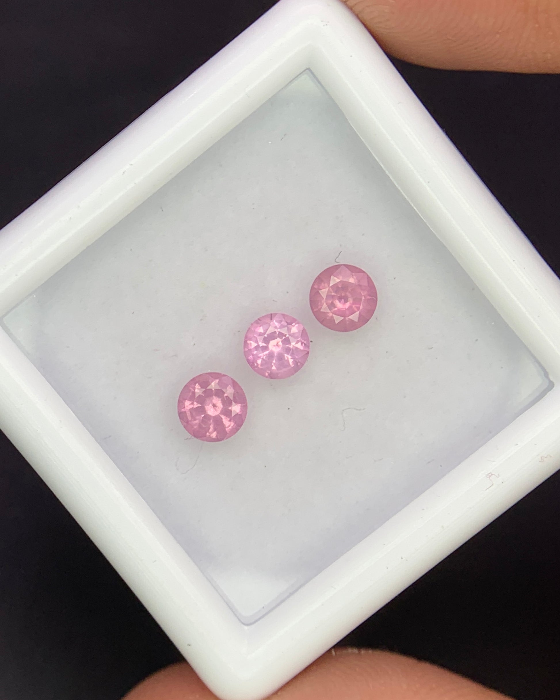 Natural Pink Spinel Lot 0.77 Carat 4x4 MM (Approx) Round Shape Faceted Gemstone 3 Piece Lot 