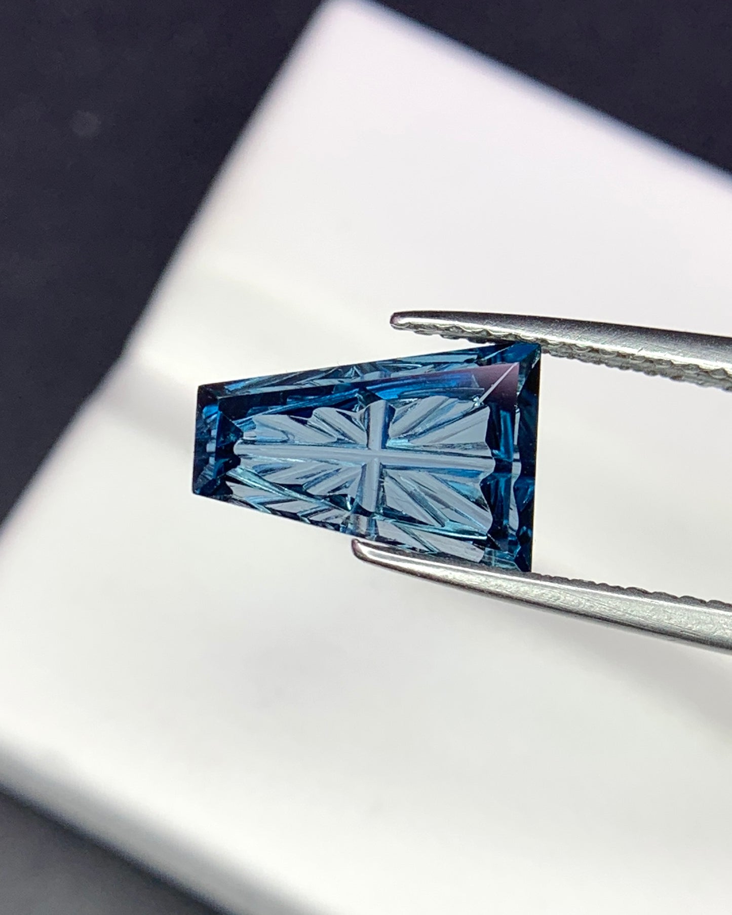 Natural London Blue Topaz 2.07 Carat 10.4x7.4 MM Fancy Shape Starbrite Cut Faceted Gemstone 