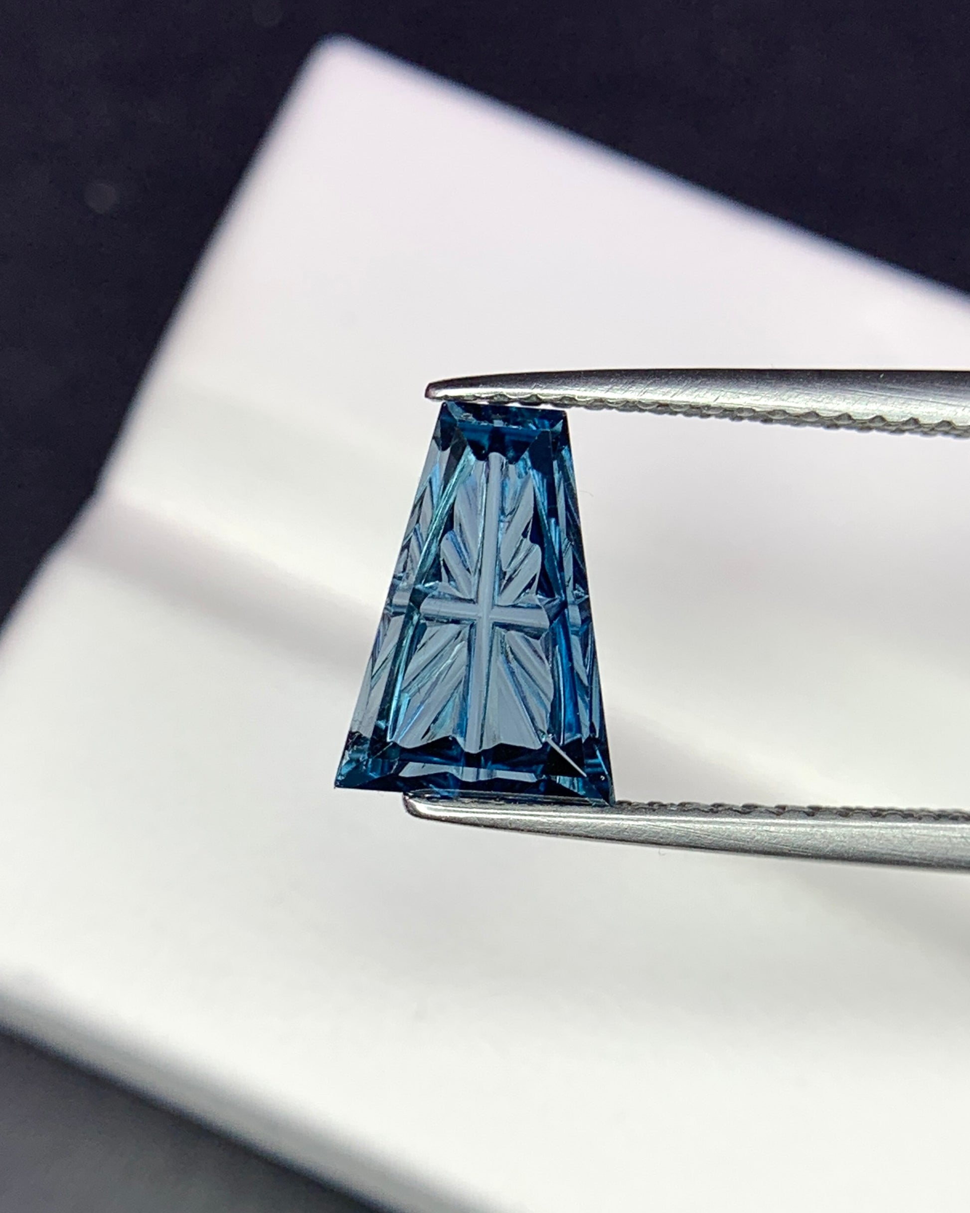 Natural London Blue Topaz 2.07 Carat 10.4x7.4 MM Fancy Shape Starbrite Cut Faceted Gemstone 