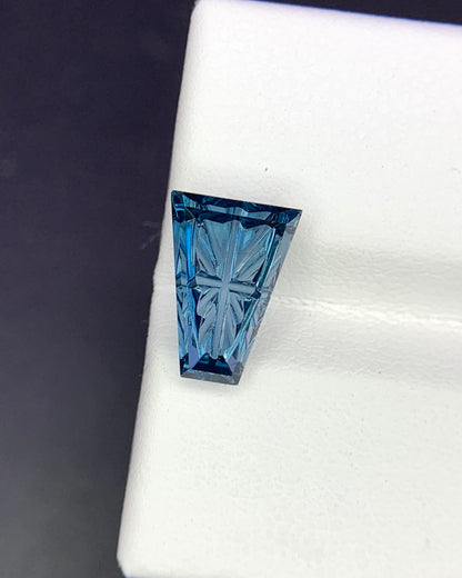 Natural London Blue Topaz 2.07 Carat 10.4x7.4 MM Fancy Shape Starbrite Cut Faceted Gemstone 