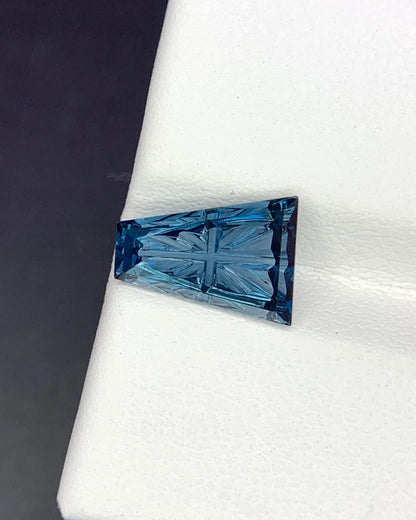 Natural London Blue Topaz 2.07 Carat 10.4x7.4 MM Fancy Shape Starbrite Cut Faceted Gemstone 