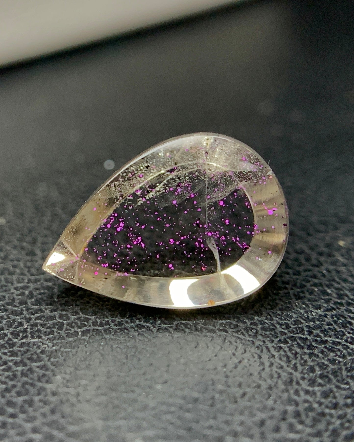 Natural Rare Pink Fire Quartz 3.91 Carat 12.7x8.8x4.8 MM Pear Shape Covellite Quartz Gemstone from Brazil 
