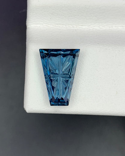Natural London Blue Topaz 2.07 Carat 10.4x7.4 MM Fancy Shape Starbrite Cut Faceted Gemstone 