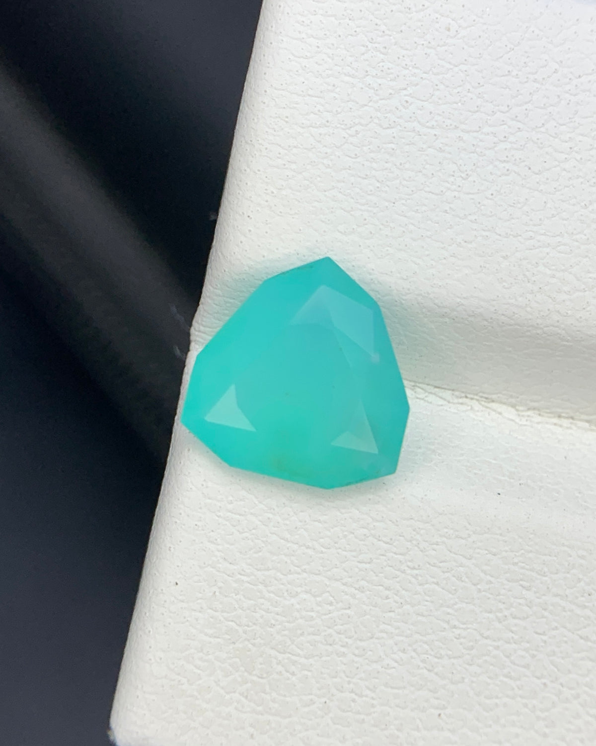 Natural Seafoam Peruvian Opal 1.47 Carat 9x9 MM Fancy Trillion Shape Faceted Gemstone
