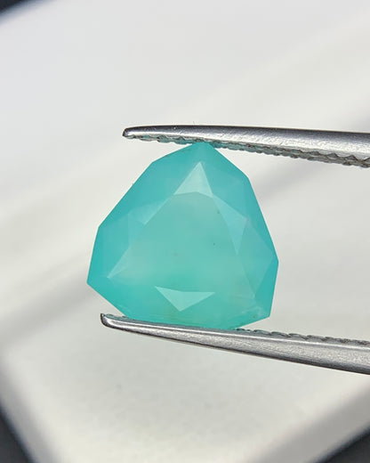 Natural Seafoam Peruvian Opal 1.47 Carat 9x9 MM Fancy Trillion Shape Faceted Gemstone