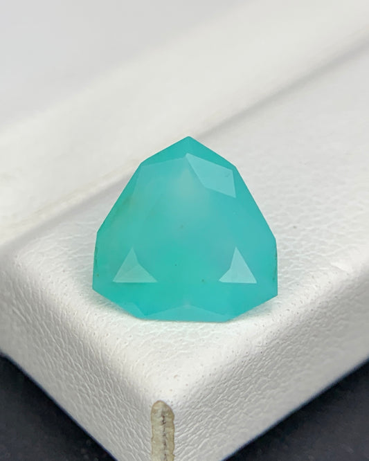 Natural Seafoam Peruvian Opal 1.47 Carat 9x9 MM Fancy Trillion Shape Faceted Gemstone
