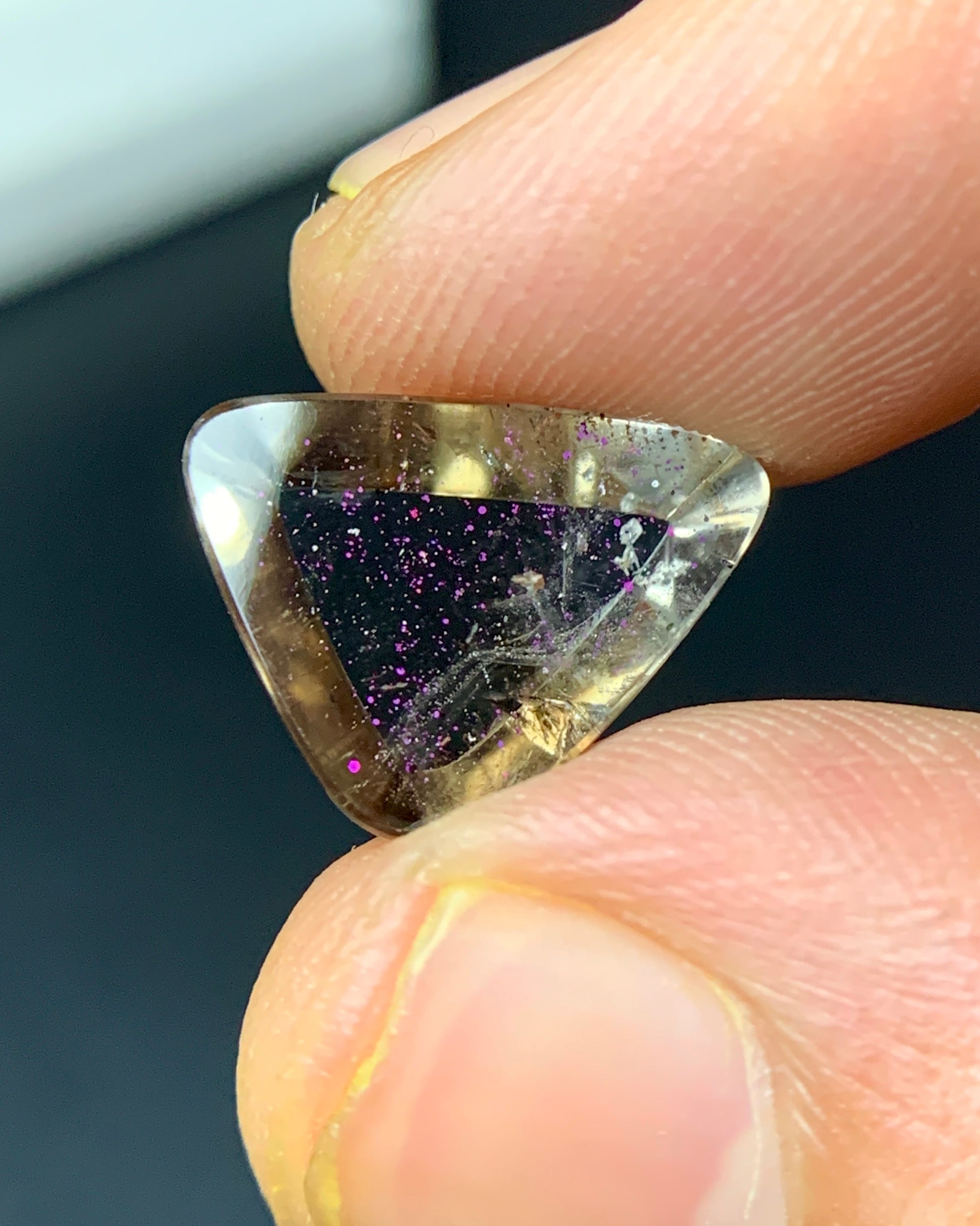 Natural Rare Pink Fire Quartz 3.84 Carat 13.3x10x4.2 MM Freeform Shape Covellite Quartz Gemstone from Brazil 