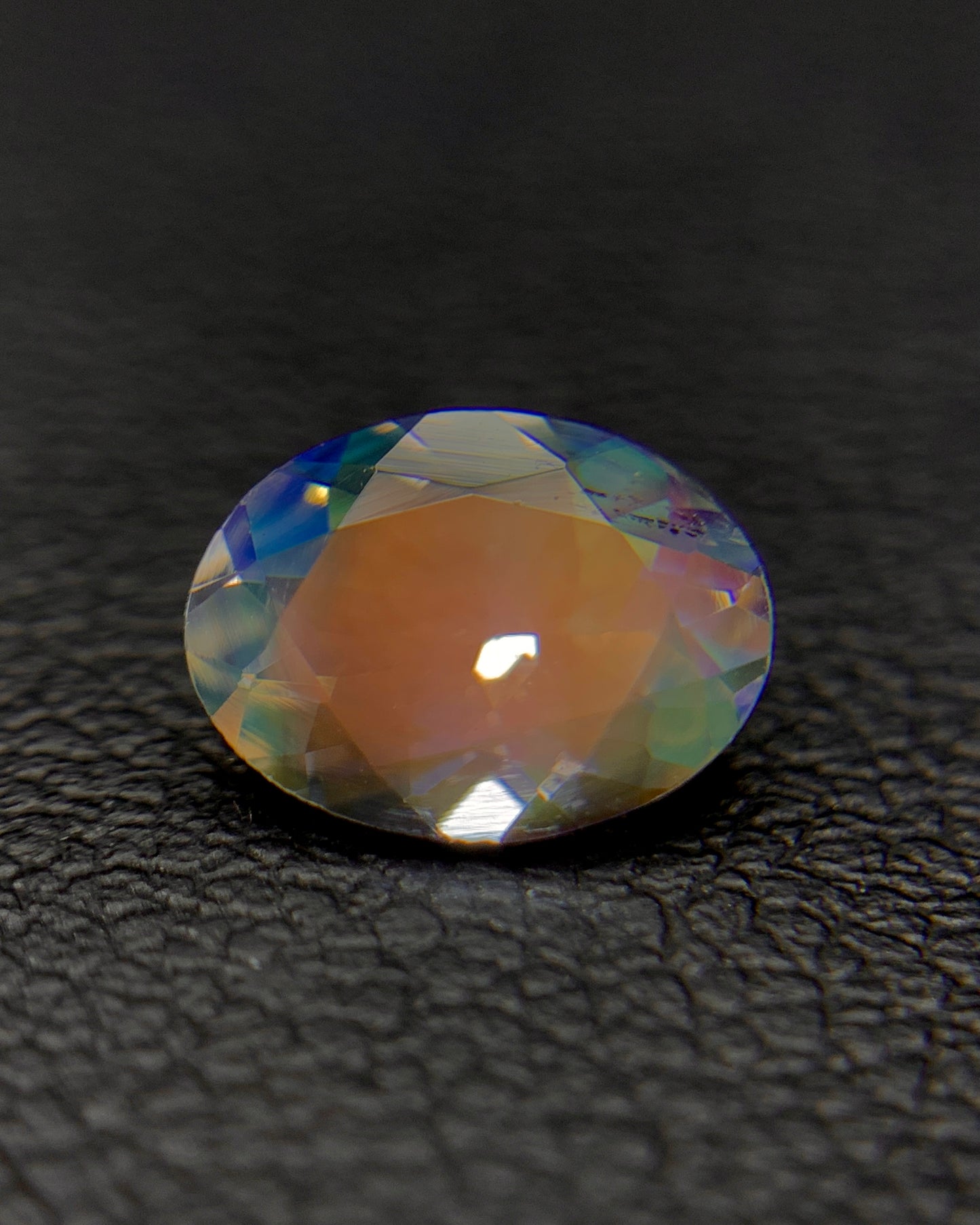 Natural Multi Fire Rainbow Moonstone 0.86 Carat 7.7x5.8 MM Oval Shape Faceted Gemstone from Madagascar