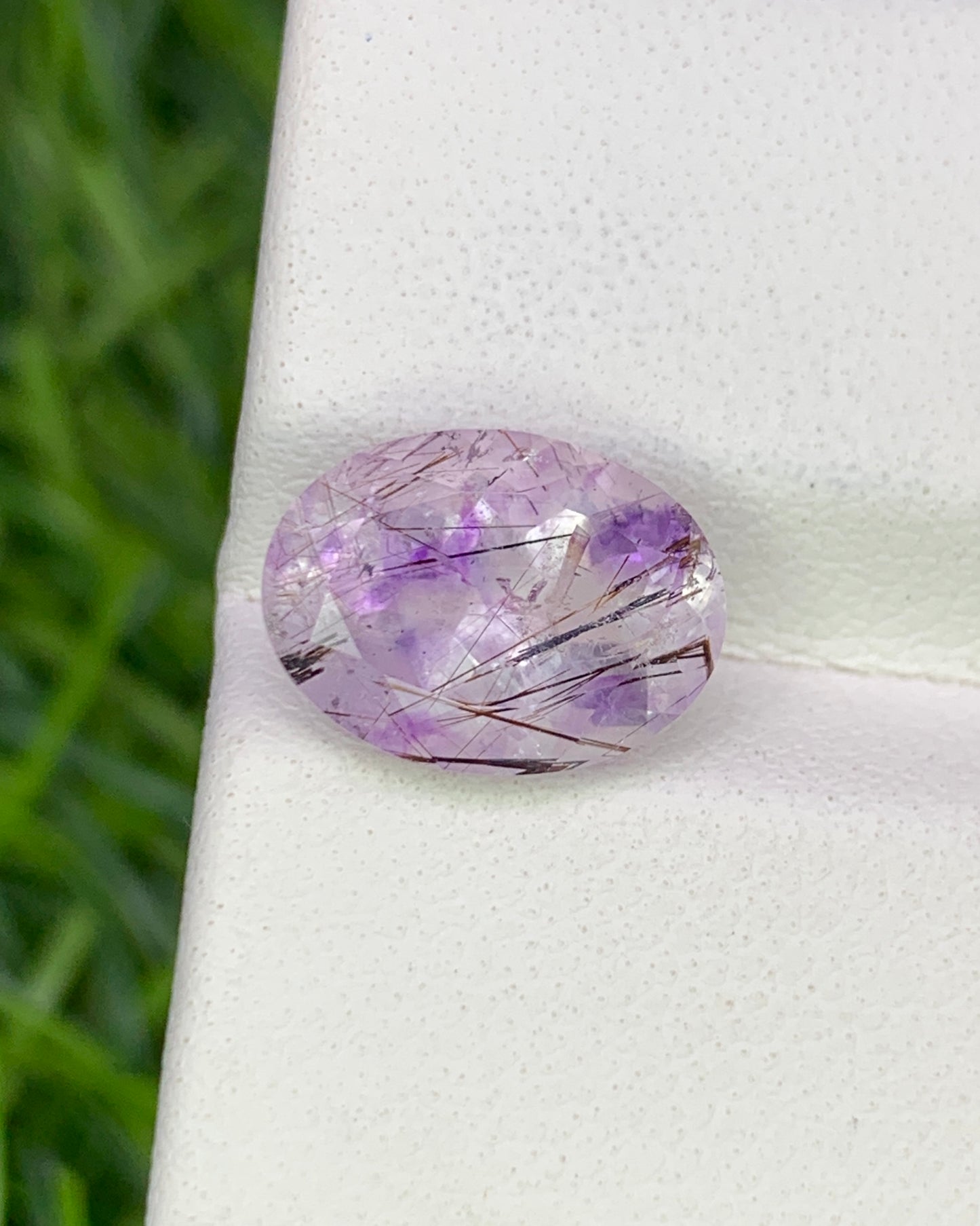 Natural Super Seven 2.86 Carat 10.8x8 MM Oval Shape Faceted Gemstone with 7 Crystals Healing Stone Seven Chakra Melody Stone