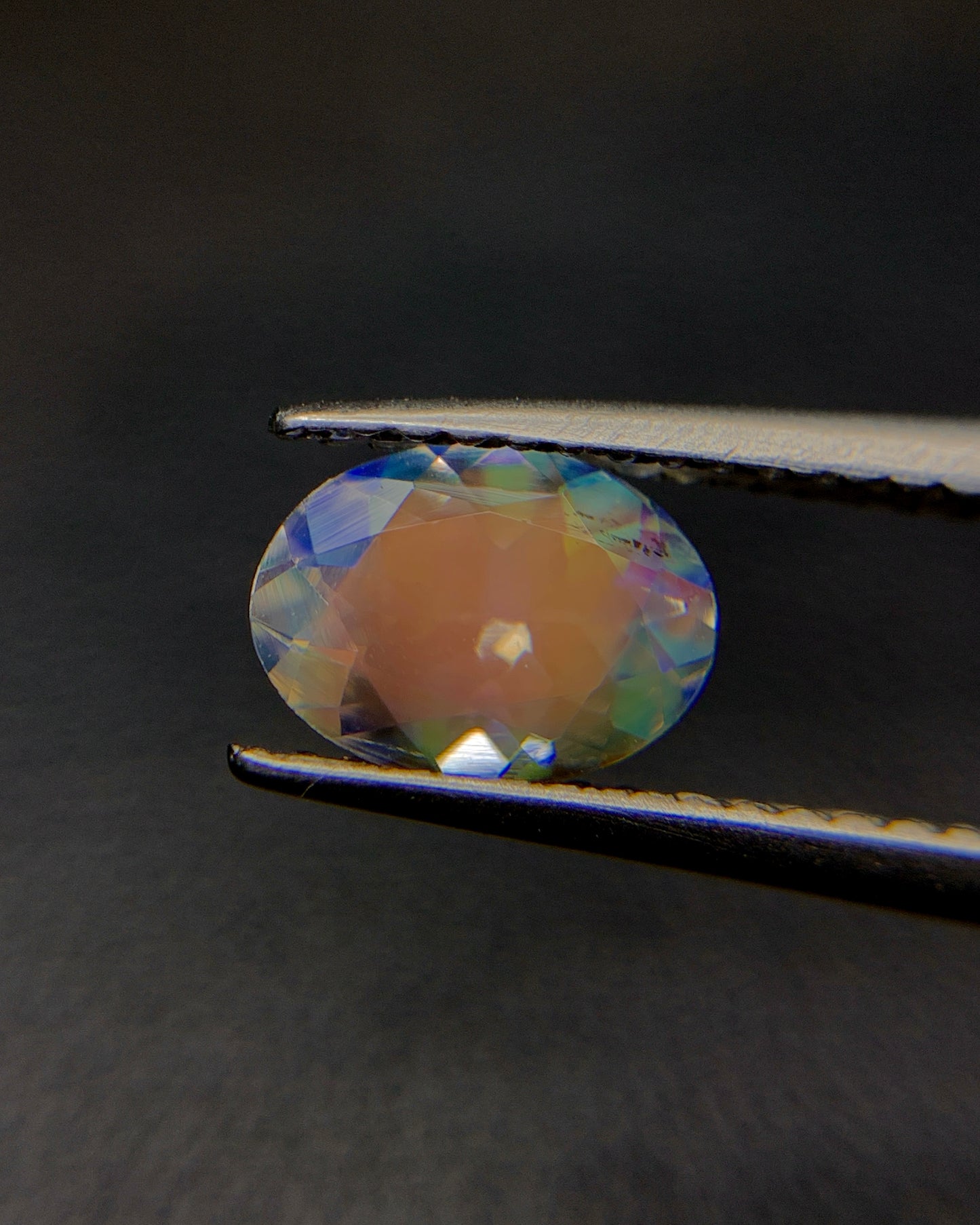 Natural Multi Fire Rainbow Moonstone 0.86 Carat 7.7x5.8 MM Oval Shape Faceted Gemstone from Madagascar