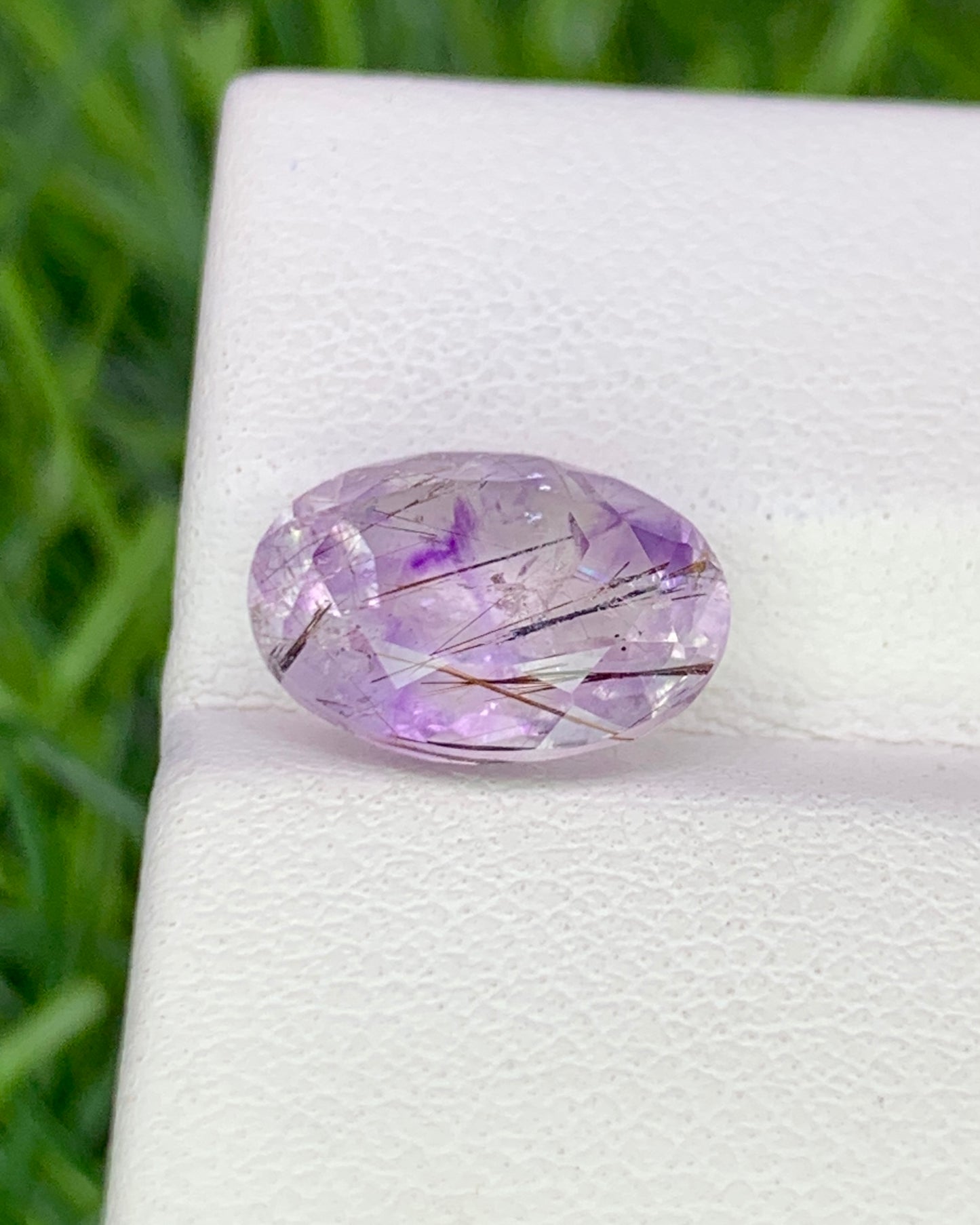 Natural Super Seven 2.86 Carat 10.8x8 MM Oval Shape Faceted Gemstone with 7 Crystals Healing Stone Seven Chakra Melody Stone