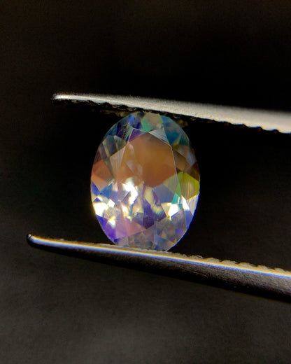 Natural Multi Fire Rainbow Moonstone 0.86 Carat 7.7x5.8 MM Oval Shape Faceted Gemstone from Madagascar