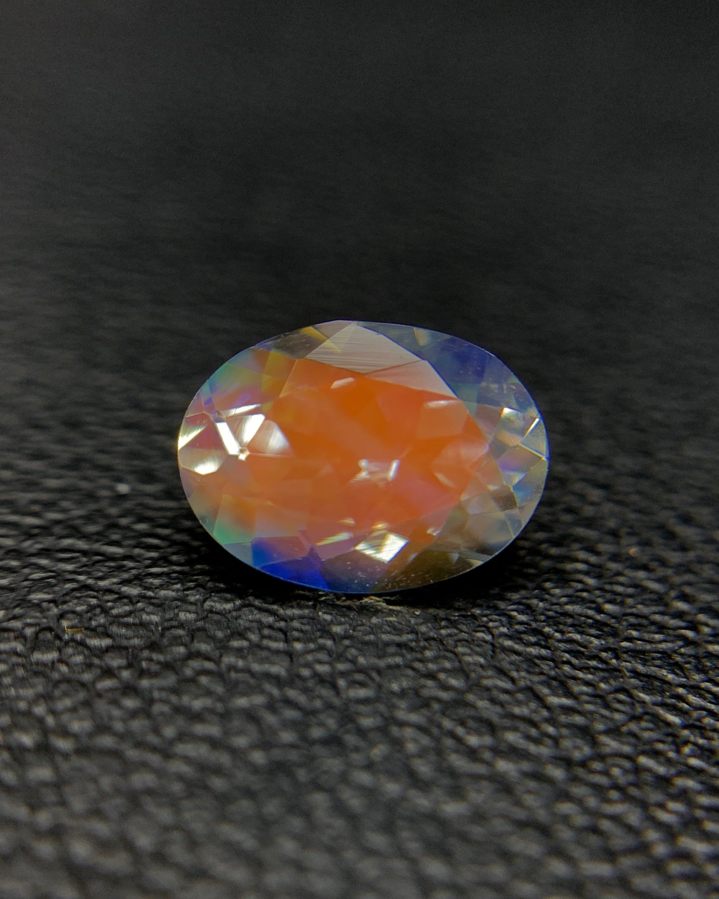 Natural Multi Fire Rainbow Moonstone 1.14 Carat 8x5.9 MM Oval Shape Faceted Gemstone