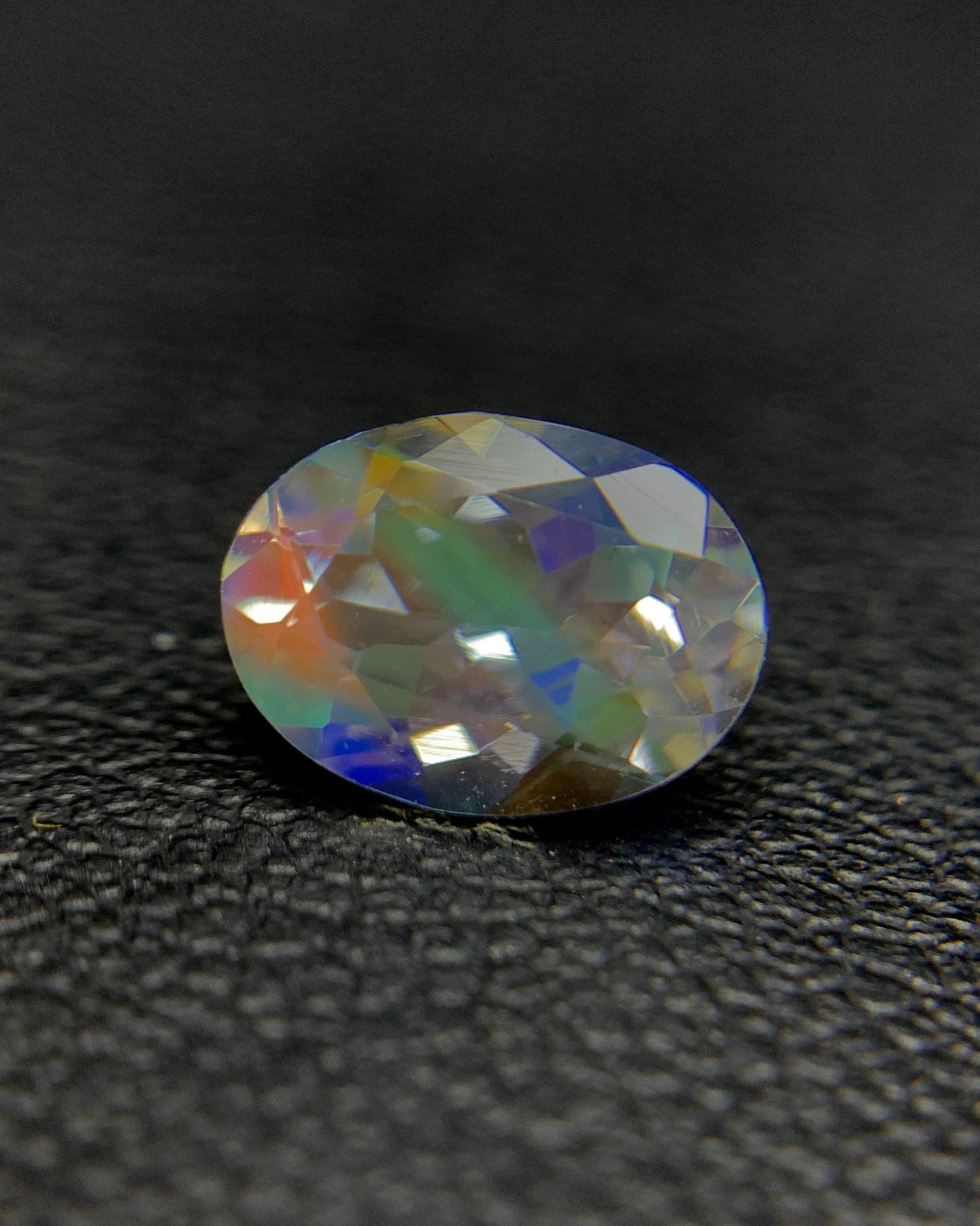 Natural Multi Fire Rainbow Moonstone 1.14 Carat 8x5.9 MM Oval Shape Faceted Gemstone