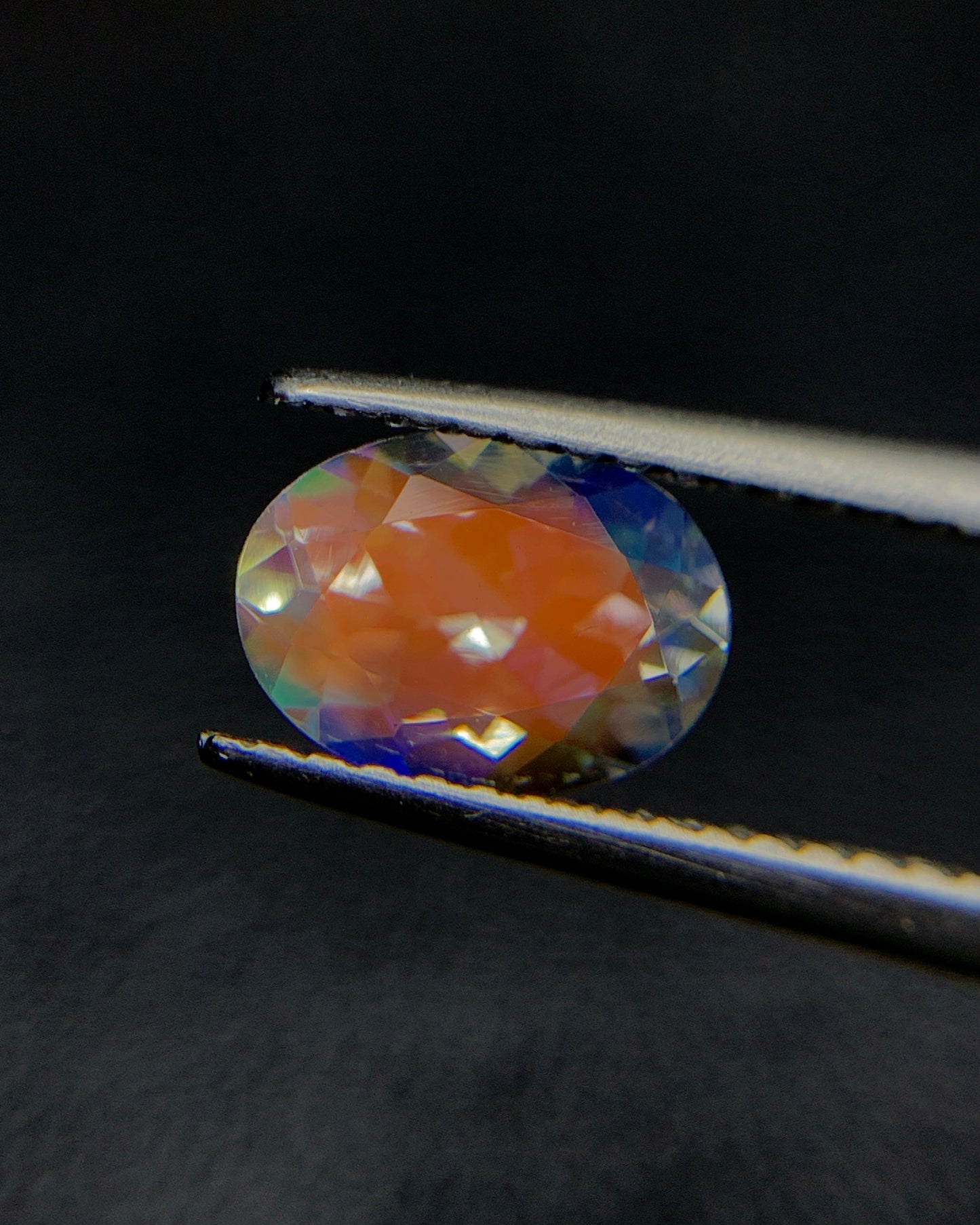 Natural Multi Fire Rainbow Moonstone 1.14 Carat 8x5.9 MM Oval Shape Faceted Gemstone