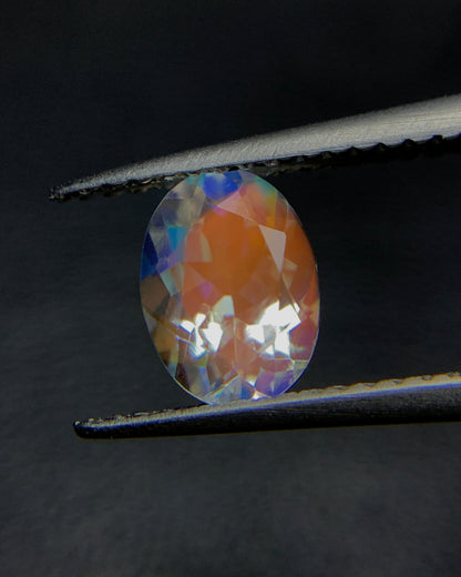 Natural Multi Fire Rainbow Moonstone 1.14 Carat 8x5.9 MM Oval Shape Faceted Gemstone