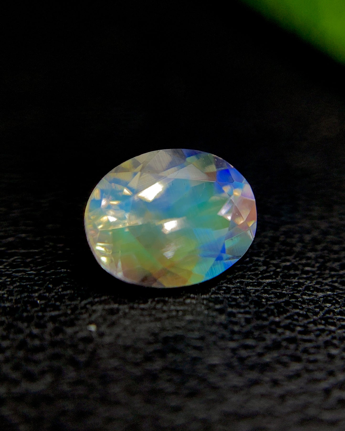 Natural Multi Fire Rainbow Moonstone 1.40 Carat 8.1x6.2 MM Oval Shape Faceted Gemstone from Madagascar
