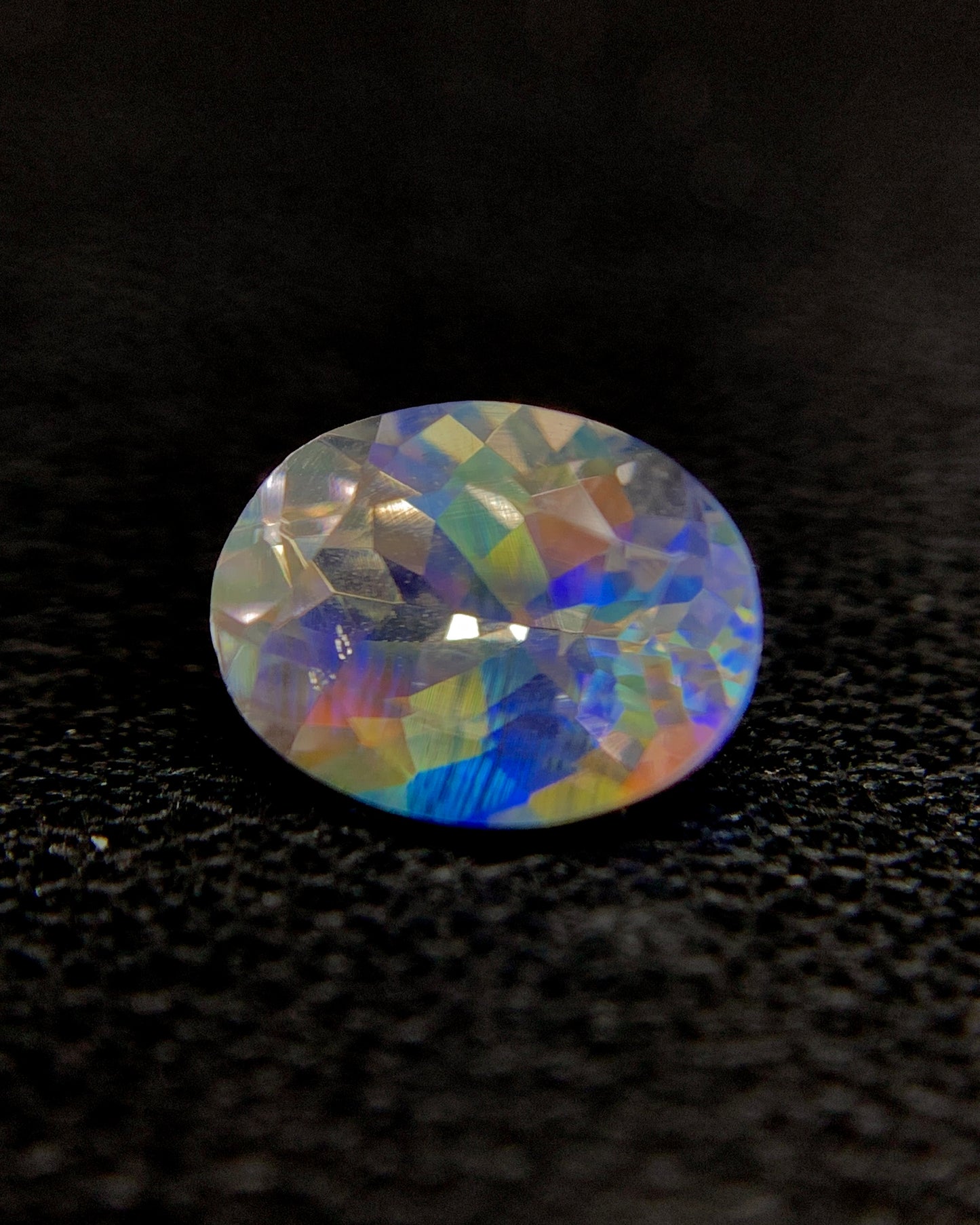 Natural Multi Fire Rainbow Moonstone 1.40 Carat 8.1x6.2 MM Oval Shape Faceted Gemstone from Madagascar