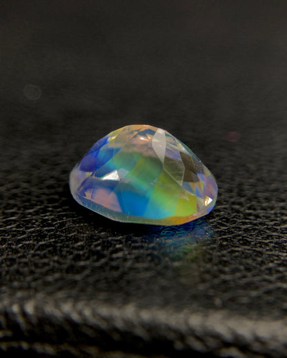 Natural Multi Fire Rainbow Moonstone 1.40 Carat 8.1x6.2 MM Oval Shape Faceted Gemstone from Madagascar
