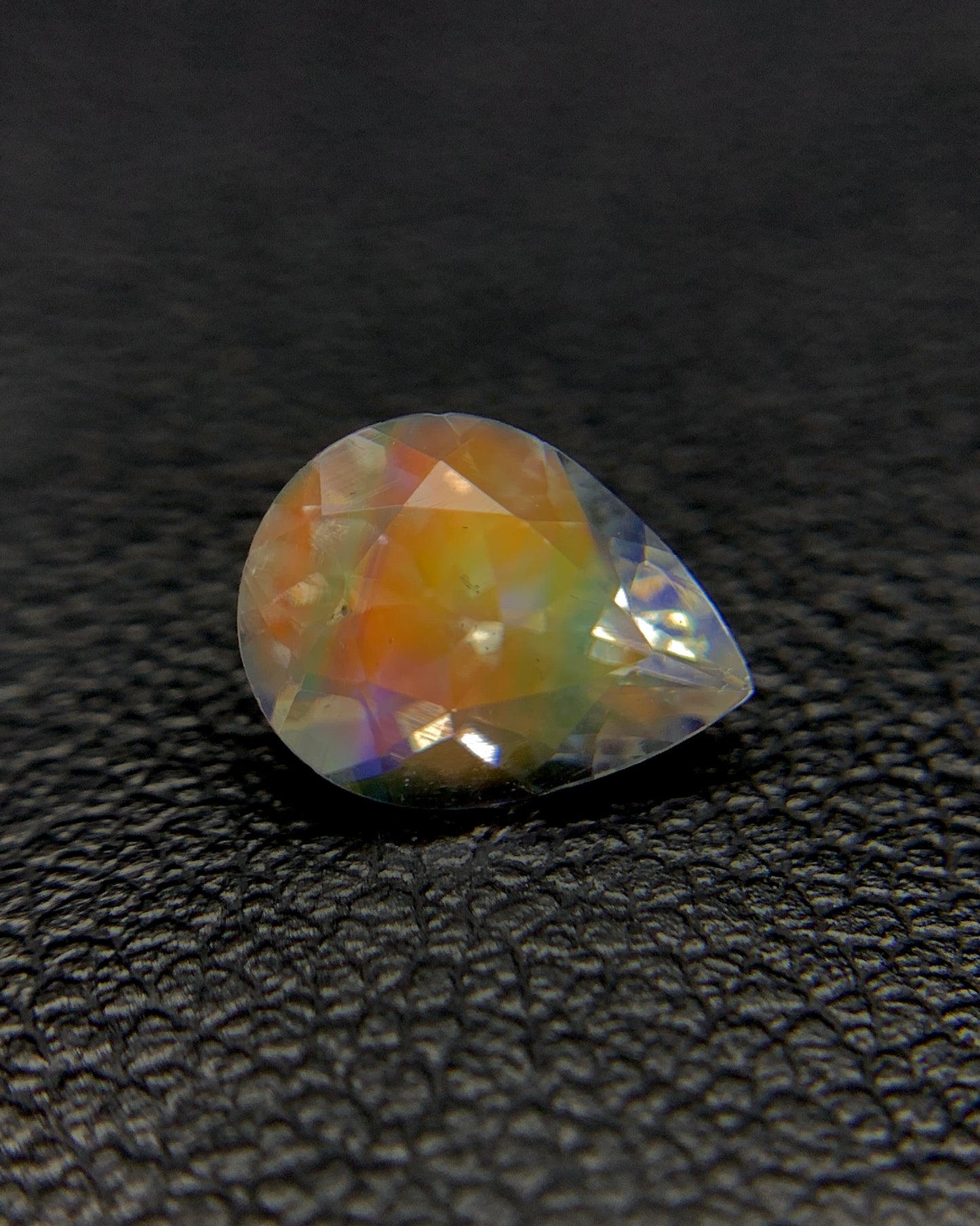 Natural Multi Fire Rainbow Moonstone 1.00 Carat 7.9x6 MM Pear Shape Faceted Gemstone from Madagascar