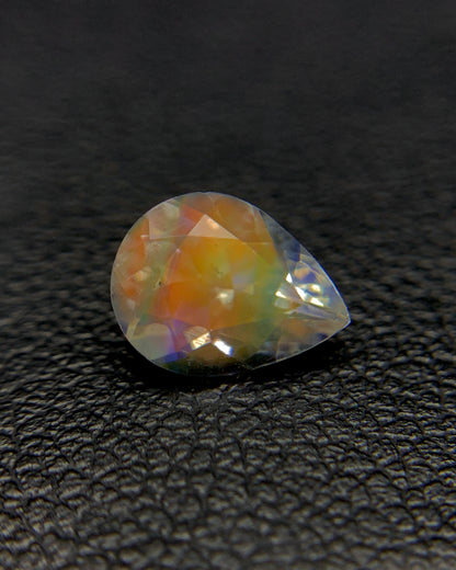 Natural Multi Fire Rainbow Moonstone 1.00 Carat 7.9x6 MM Pear Shape Faceted Gemstone from Madagascar